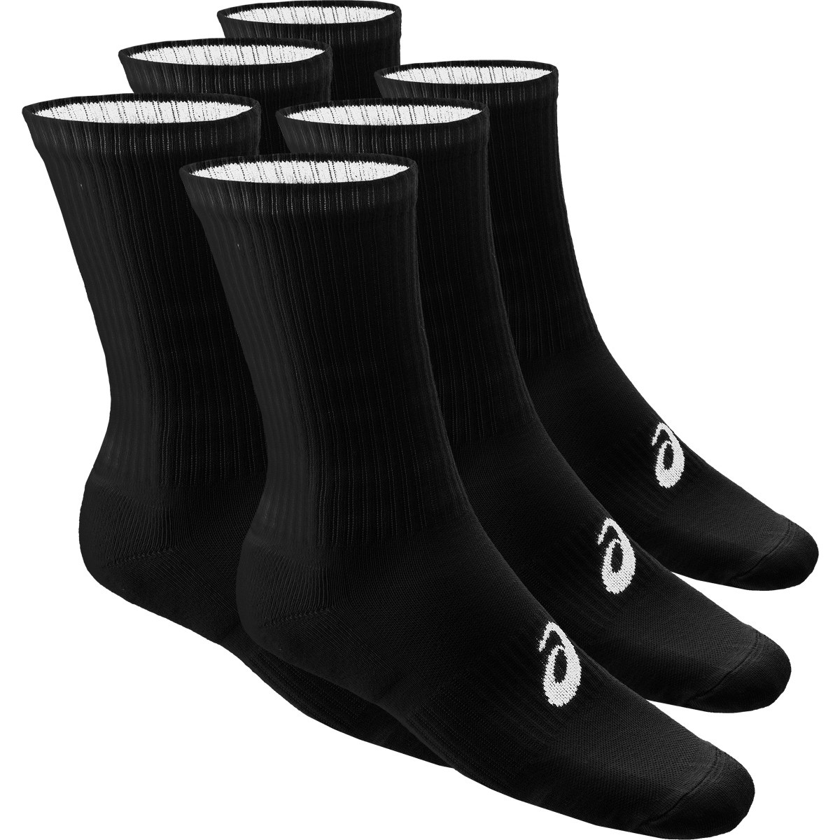 6 Paires De Chaussettes Asics Tennis Crew Noires