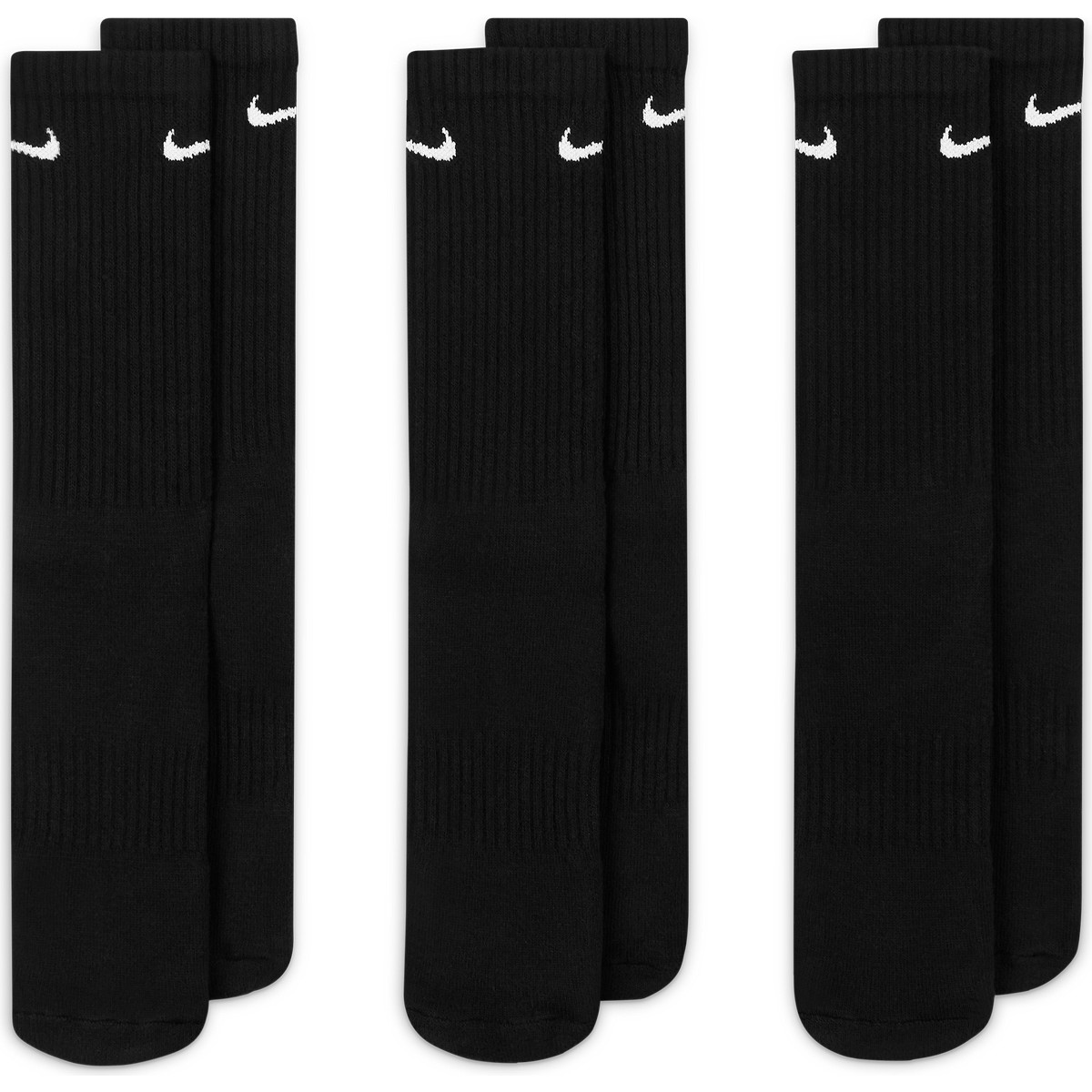 3 Paires De Chaussettes Nike Cushion Everyday Mi-Hautes Noires