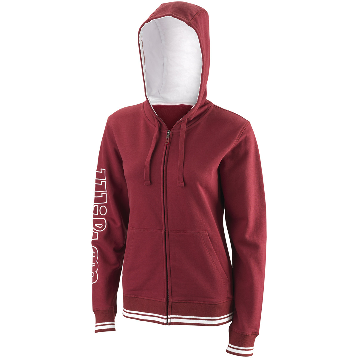 Sweat Wilson Femme Team 2 à Capuche Zippé Bordeaux